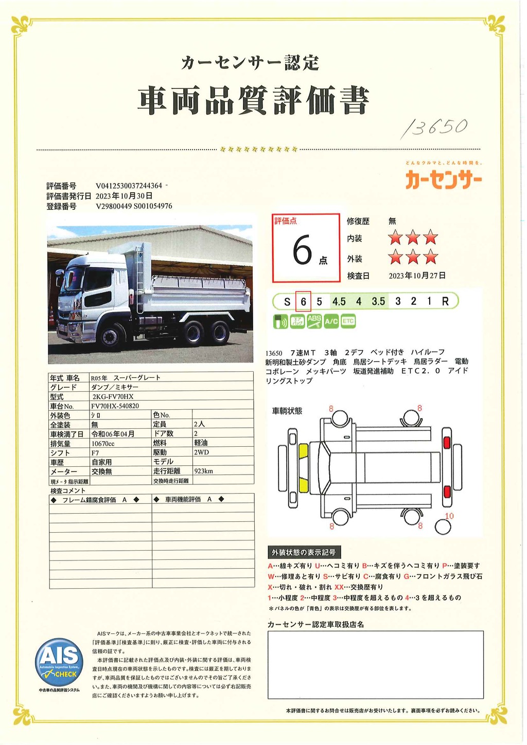 （未使用）　スーパーグレート　大型　「ハイルーフ」　３軸　２デフ　土砂ダンプ　５．１ｍ長　積載８９００ｋｇ　新明和製　角底　電動コボレーン　鳥居シートデッキ＆ラダー　ＥＴＣ２．０　燃料タンク３００Ｌ　ミラーヒーター　７速ＭＴ！総重量２０トン未満！　車検「Ｒ６年４月まで！」45