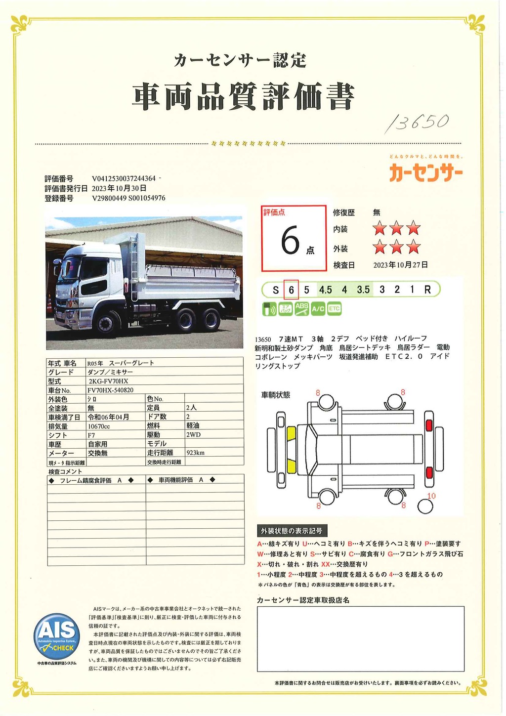 （未使用）　スーパーグレート　大型　「ハイルーフ」　３軸　２デフ　土砂ダンプ　５．１ｍ長　積載８９００ｋｇ　新明和製　角底　電動コボレーン　鳥居シートデッキ＆ラダー　ＥＴＣ２．０　燃料タンク３００Ｌ　ミラーヒーター　７速ＭＴ！総重量２０トン未満！　車検「Ｒ６年４月まで！」45