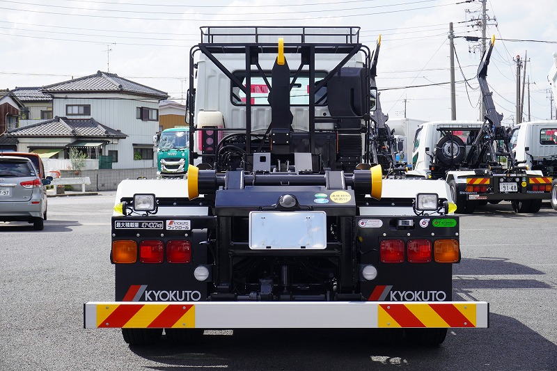 （未使用）　スーパーグレート　大型　「ハイルーフ」　三軸　フックロール　極東製　積載１０４００ｋｇ　ツインシリンダー　キャブバックステップ　網工具入れ　メッキパーツ　アルミホイール　ＬＥＤヘッドライト　バックカメラ　可動式リアバンパー　キーレス　７速ＭＴ！2