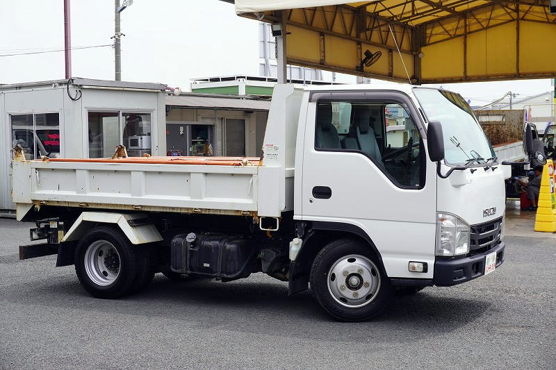 エルフ　「標準幅」　強化　ローダーダンプ　新明和製　三方開　積載３０００ｋｇ　手動コボレーン　ダンプピン　ＥＴＣ　左電格ミラー　坂道発進補助　キーレス　６速ＭＴ！4