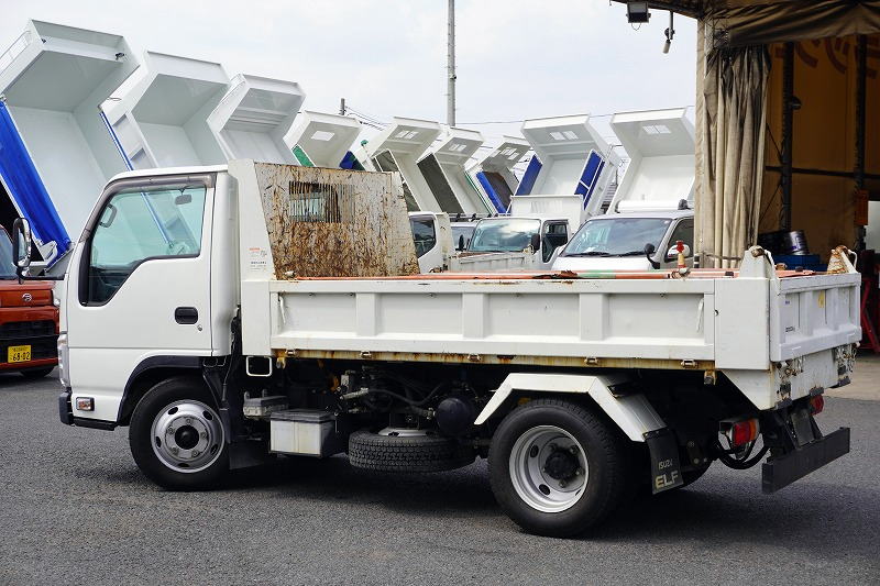 エルフ　「標準幅」　強化　ローダーダンプ　新明和製　三方開　積載３０００ｋｇ　手動コボレーン　ダンプピン　ＥＴＣ　左電格ミラー　ＡＴ車！5
