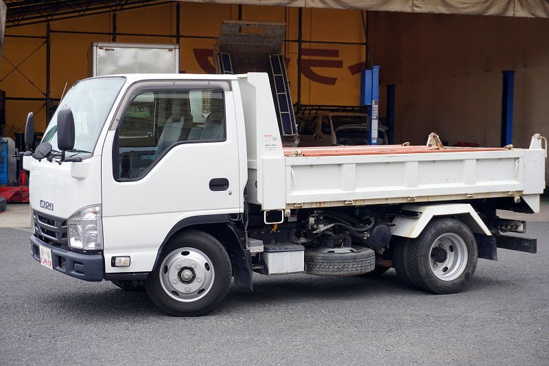 エルフ　「標準幅」　強化　ローダーダンプ　新明和製　三方開　積載３０００ｋｇ　手動コボレーン　ダンプピン　ＥＴＣ　左電格ミラー　ＡＴ車！7