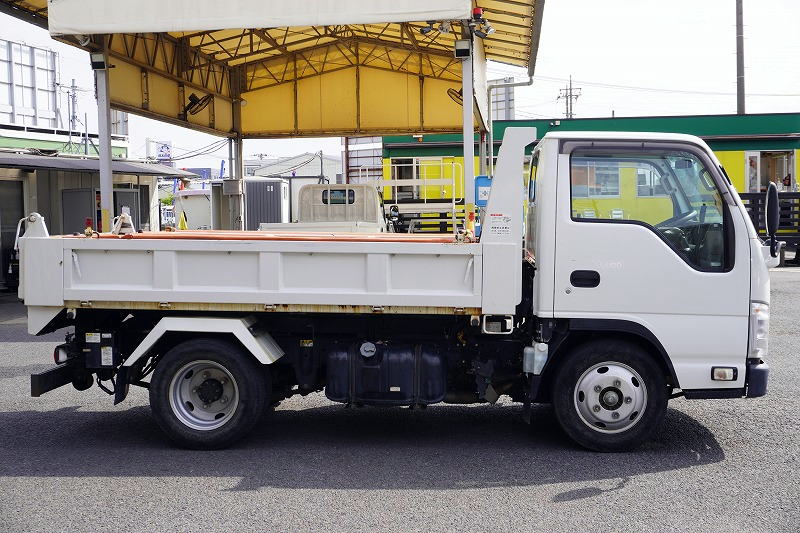 エルフ　「標準幅」　強化　ローダーダンプ　新明和製　三方開　積載３０００ｋｇ　手動コボレーン　ダンプピン　ＥＴＣ　左電格ミラー　坂道発進補助　キーレス　６速ＭＴ！3