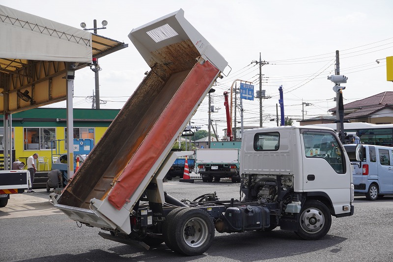 エルフ　「標準幅」　強化　ローダーダンプ　新明和製　三方開　積載３０００ｋｇ　手動コボレーン　ダンプピン　ＥＴＣ　左電格ミラー　坂道発進補助　キーレス　６速ＭＴ！27