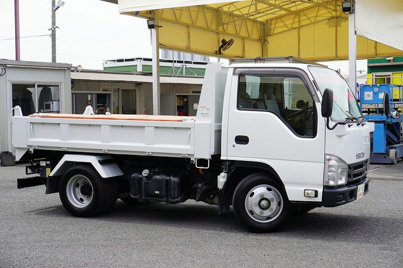 エルフ　「標準幅」　強化　ローダーダンプ　新明和製　三方開　積載３０００ｋｇ　手動コボレーン　ダンプピン　ＥＴＣ　左電格ミラー　ＡＴ車！4