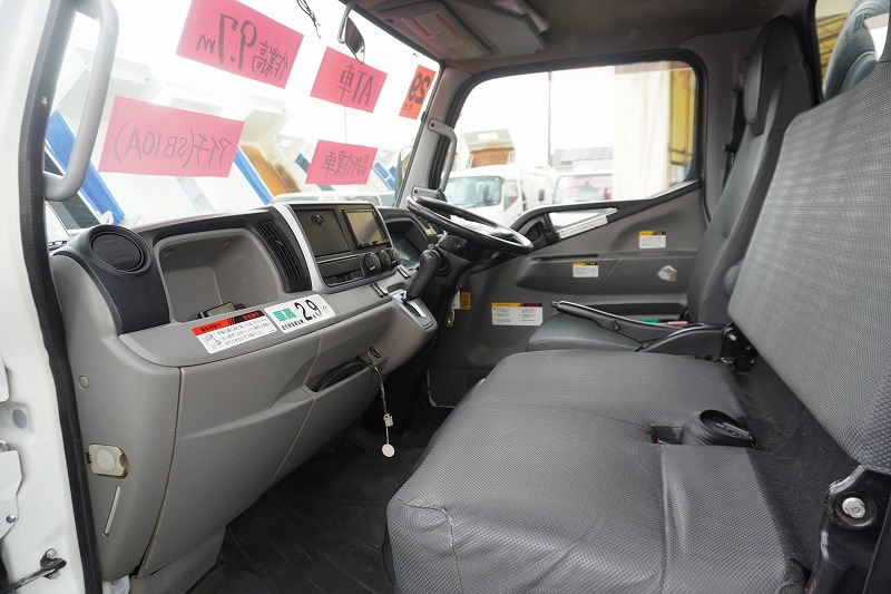 キャンター　高所作業車　アイチ製（ＳＢ１０Ａ）　最大地上高９．７ｍ　ＦＲＰバケット　バケット積載荷重２００ｋｇ　積載３００ｋｇ　工具入れ　ジョイスティックタイプ　アワーメーター：３５０５ｈ　左電格ミラー　社外ナビ　バックカメラ　フォグランプ　通信工事仕様！ＡＴ車！42