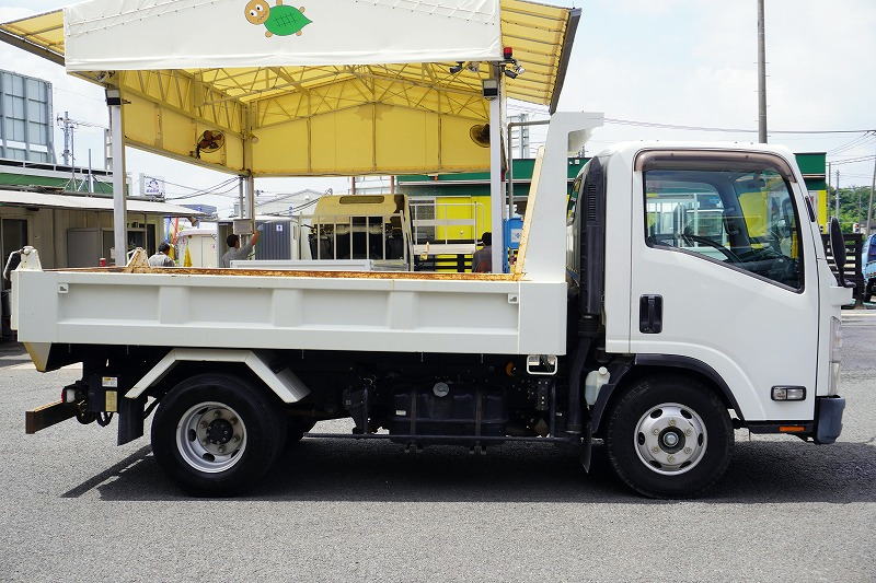 エルフ　「ワイド」　強化　ローダーダンプ　新明和製　一方開　積載３７５０ｋｇ　スライド用ラジコン　ＥＴＣ　ダンプピン　壁面フック３対　ＡＴ車！3