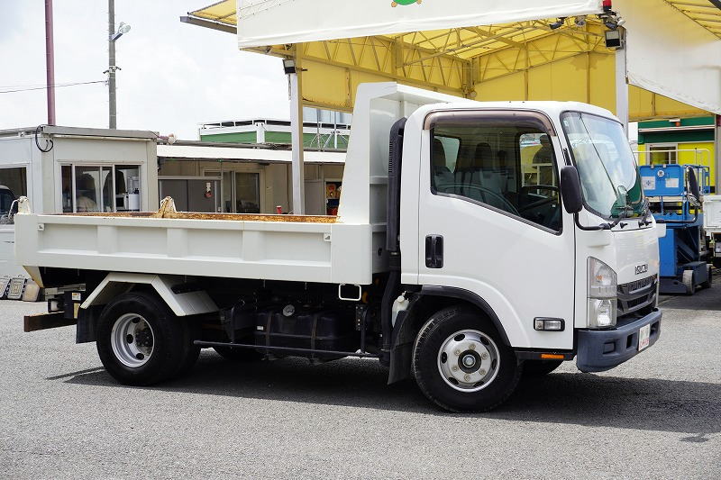 エルフ　「ワイド」　強化　ローダーダンプ　新明和製　一方開　積載３７５０ｋｇ　スライド用ラジコン　ＥＴＣ　ダンプピン　壁面フック３対　ＡＴ車！4