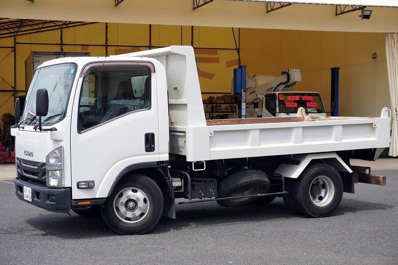 エルフ　「ワイド」　強化　ローダーダンプ　新明和製　一方開　積載３７５０ｋｇ　スライド用ラジコン　ＥＴＣ　ダンプピン　壁面フック３対　ＡＴ車！7