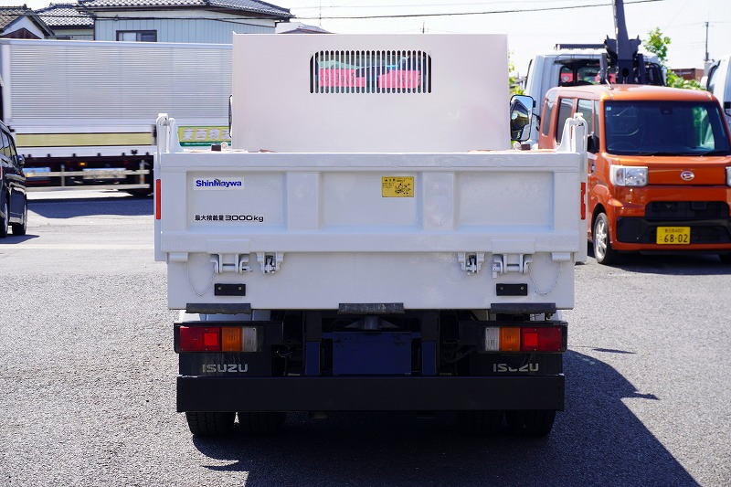 エルフ　「標準幅」　強化　ローダーダンプ　新明和製　三方開　積載３０００ｋｇ　手動コボレーン　ダンプピン　ＥＴＣ　左電格ミラー　坂道発進補助　キーレス　６速ＭＴ！2