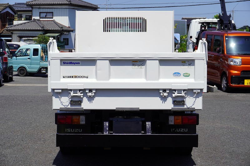 エルフ　「標準幅」　強化　ローダーダンプ　新明和製　三方開　積載３０００ｋｇ　手動コボレーン　ダンプピン　ＥＴＣ　左電格ミラー　坂道発進補助　６速ＭＴ！2