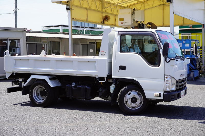 エルフ　「標準幅」　強化　ローダーダンプ　新明和製　三方開　積載３０００ｋｇ　手動コボレーン　ダンプピン　ＥＴＣ　左電格ミラー　坂道発進補助　６速ＭＴ！4