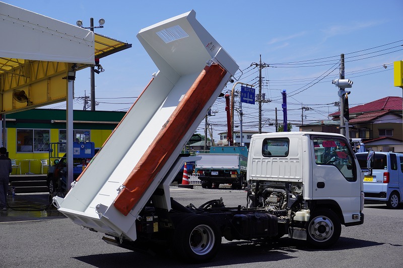 エルフ　「標準幅」　強化　ローダーダンプ　新明和製　三方開　積載３０００ｋｇ　手動コボレーン　ダンプピン　ＥＴＣ　左電格ミラー　ＡＴ車！27