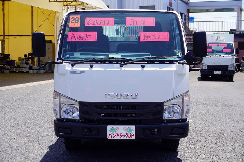 エルフ　「標準幅」　強化　ローダーダンプ　新明和製　三方開　積載３０００ｋｇ　手動コボレーン　ダンプピン　ＥＴＣ　６速ＭＴ！0