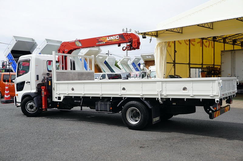 レンジャー　４トン　「ベッドレス」　４段クレーン　積載２４５０ｋｇ　古河ユニック製　５．４ｍ長　ラジコン　フックイン　２．９３ｔ吊　セイコーラック　ロープ穴３対　床フック　ＥＴＣ　坂道発進補助　衝突軽減ブレーキ　車線逸脱警報　６速ＭＴ！5