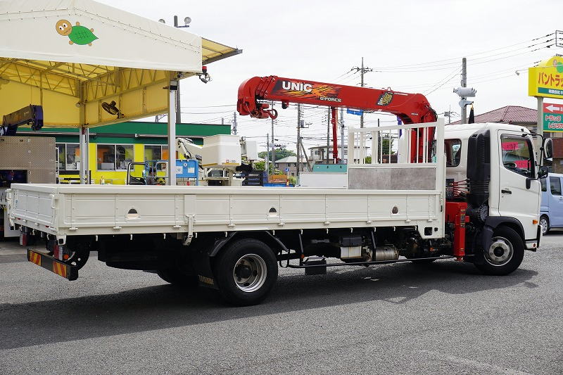 レンジャー　４トン　「ベッドレス」　４段クレーン　積載２４５０ｋｇ　古河ユニック製　５．４ｍ長　ラジコン　フックイン　２．９３ｔ吊　セイコーラック　ロープ穴３対　床フック　ＥＴＣ　坂道発進補助　衝突軽減ブレーキ　車線逸脱警報　６速ＭＴ！6
