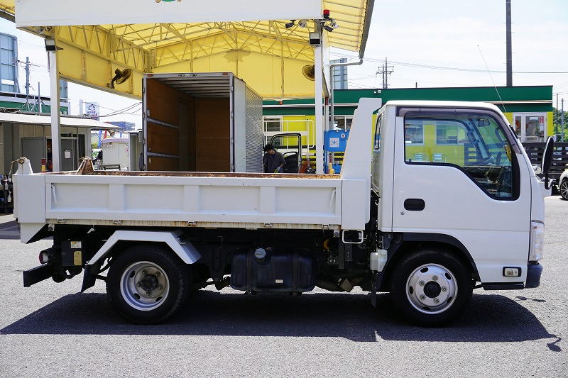 エルフ　「標準幅」　強化　ローダーダンプ　新明和製　三方開　積載３０００ｋｇ　スライド用ラジコン　ダンプピン　ＥＴＣ　坂道発進補助　キーレス　６速ＭＴ！3