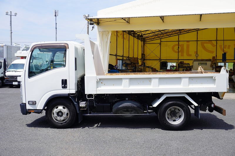 エルフ　「ワイド」　強化　ローダーダンプ　新明和製　一方開　積載３７５０ｋｇ　スライド用ラジコン　ＥＴＣ　ダンプピン　壁面フック３対　ＡＴ車！1