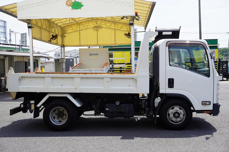 エルフ　「ワイド」　強化　ローダーダンプ　新明和製　一方開　積載３７５０ｋｇ　スライド用ラジコン　ＥＴＣ　ダンプピン　壁面フック３対　ＡＴ車！3