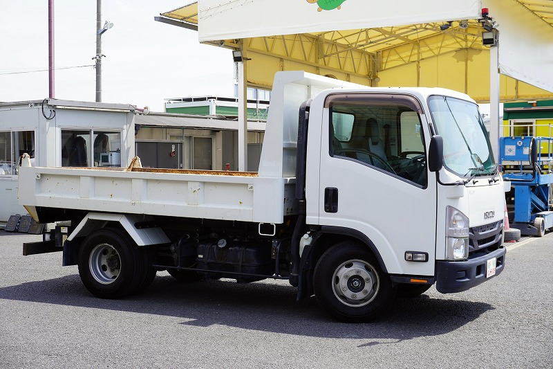 エルフ　「ワイド」　強化　ローダーダンプ　新明和製　一方開　積載３７５０ｋｇ　スライド用ラジコン　ＥＴＣ　ダンプピン　壁面フック３対　ＡＴ車！4