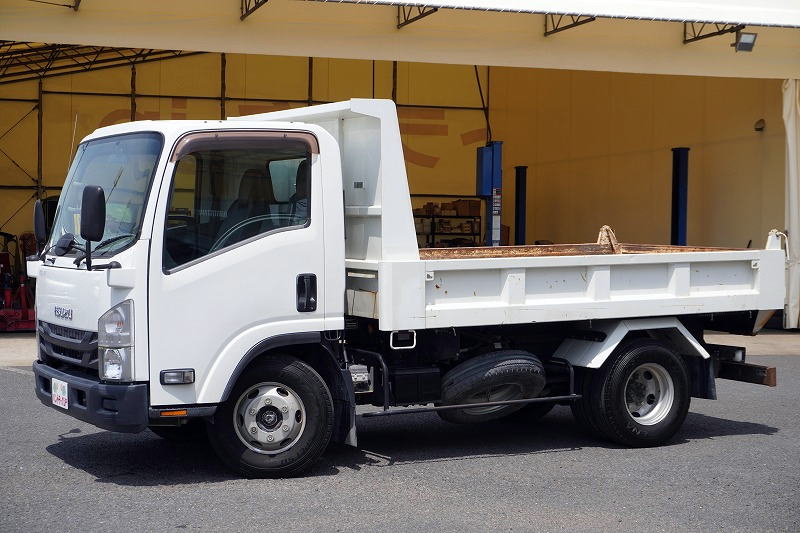エルフ　「ワイド」　強化　ローダーダンプ　新明和製　一方開　積載３７５０ｋｇ　スライド用ラジコン　ＥＴＣ　ダンプピン　壁面フック３対　ＡＴ車！7