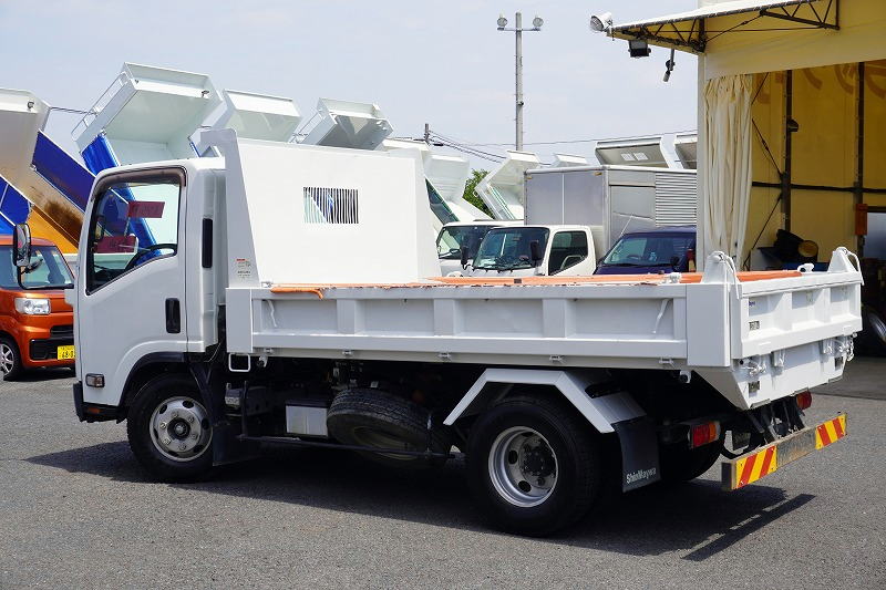 エルフ　「ワイド」　強化　ローダーダンプ　新明和製　三方開　積載３７５０ｋｇ　手動コボレーン　左電格ミラー　ＥＴＣ　ダンプピン　ＡＴ車！5