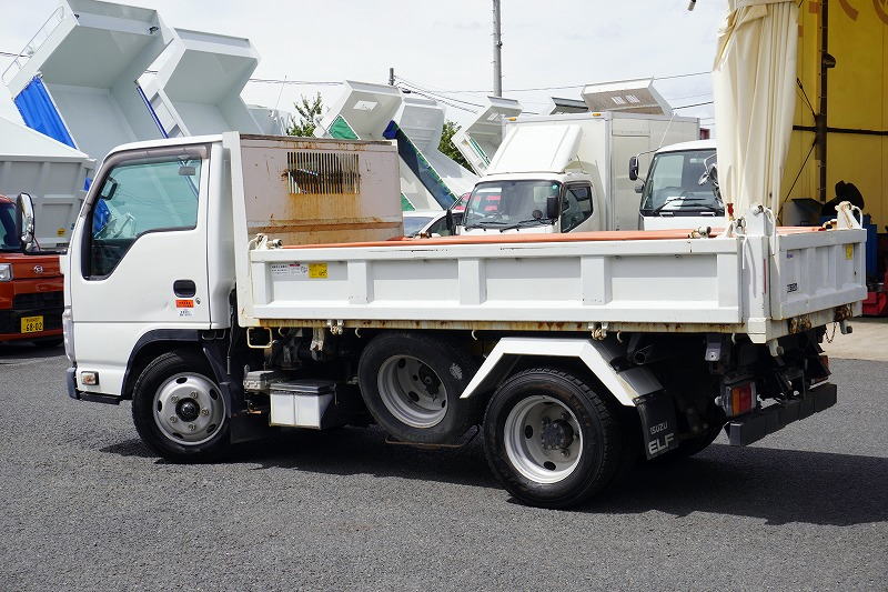 エルフ　強化　三転ダンプ　新明和製　積載３０００ｋｇ　三方開　手動コボレーン　運転席側アオリ油圧開閉式　リアダンプピン　鳥居アングル補強　左電格ミラー　ＥＴＣ　ＡＴ車！5