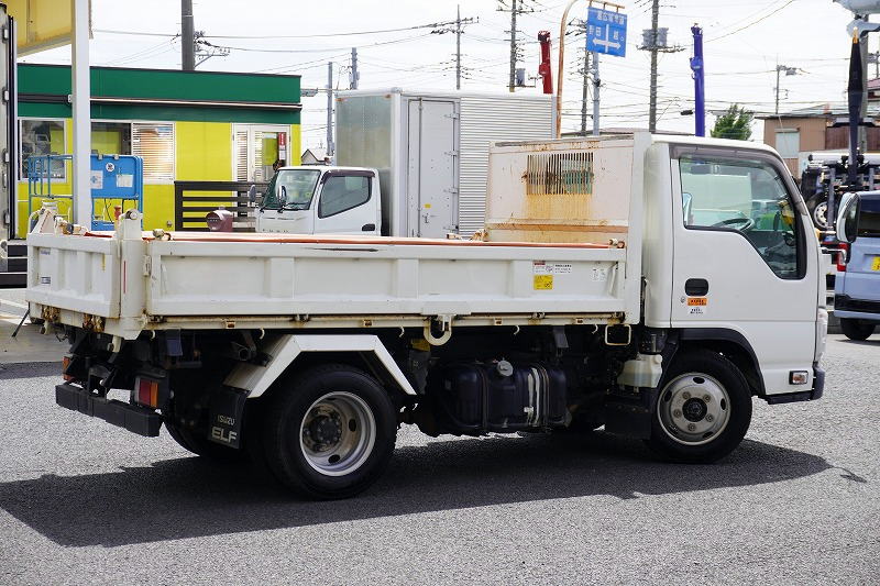 エルフ　強化　三転ダンプ　新明和製　積載３０００ｋｇ　三方開　手動コボレーン　運転席側アオリ油圧開閉式　リアダンプピン　鳥居アングル補強　左電格ミラー　ＥＴＣ　ＡＴ車！6