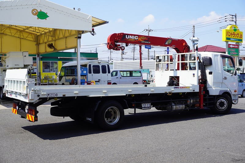 ファイター　増トン　「標準幅　ベッド付」　４段クレーン　セーフティローダー　ウインチ付き　積載６５００ｋｇ　古河ユニック製　２．９３ｔ吊　ラジコン　フックイン　差し違いアウトリガー　５．８ｍ長　リア油圧ゲート　荷台シマ板張り　スタンション穴　床フック　ＥＴＣ　メッキパーツ　６速ＭＴ！車検「Ｒ７年１０月まで！」6