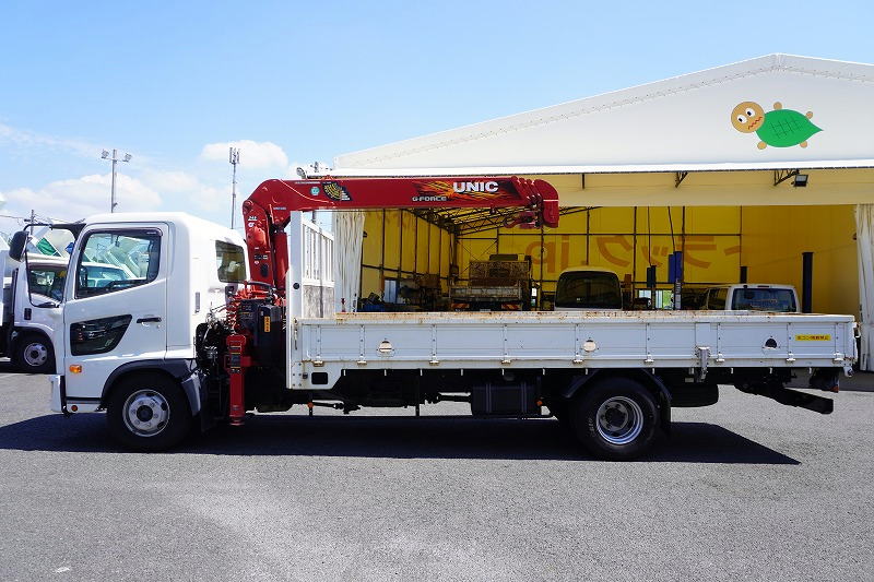 レンジャー　４トン　「標準幅　ベッドレス」　４段クレーン　積載２４５０ｋｇ　古河ユニック製　５．４ｍ長　ラジコン　フックイン　２．９３ｔ吊　セイコーラック　ロープ穴３対　ＥＴＣ　衝突軽減ブレーキ　車線逸脱警報　低走行！ＡＴ車！1