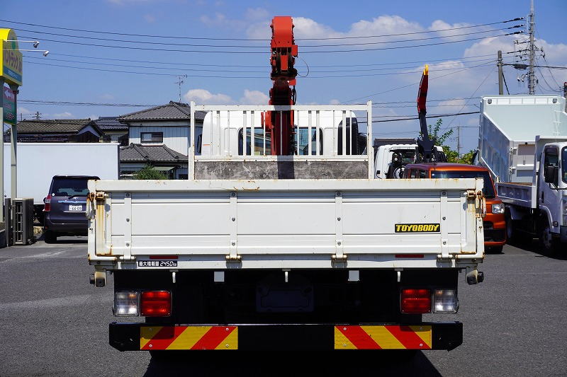 レンジャー　４トン　「標準幅　ベッドレス」　４段クレーン　積載２４５０ｋｇ　古河ユニック製　５．４ｍ長　ラジコン　フックイン　２．９３ｔ吊　セイコーラック　ロープ穴３対　ＥＴＣ　衝突軽減ブレーキ　車線逸脱警報　低走行！ＡＴ車！2