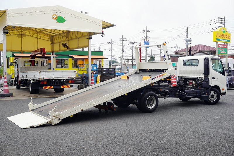 デュトロ　「ワイド超ロング」　セーフティーローダー　一般用　古河ユニック製　積載３７５０ｋｇ　ウインチ　ラジコン　油圧リアゲート　三方開　床フック　バックカメラ　左電格ミラー　坂道発進補助　フォグランプ　ワンオーナー！６速ＭＴ！低走行！フロント画像