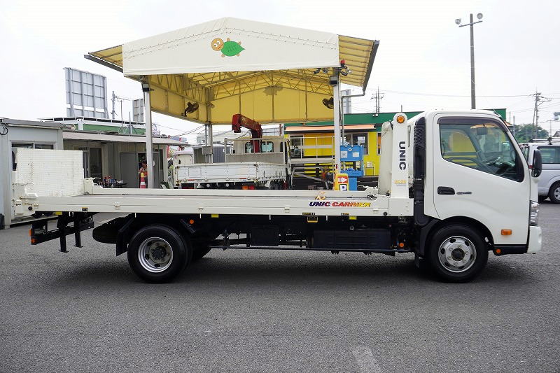 デュトロ　「ワイド超ロング」　セーフティーローダー　一般用　古河ユニック製　積載３７５０ｋｇ　ウインチ　ラジコン　油圧リアゲート　三方開　床フック　バックカメラ　左電格ミラー　坂道発進補助　フォグランプ　ワンオーナー！６速ＭＴ！低走行！3