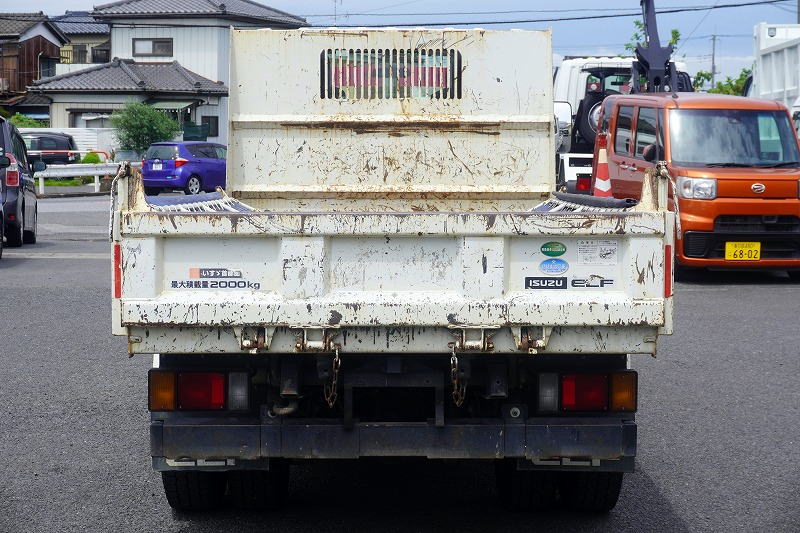 エルフ　強化ダンプ　極東製　積載２０００ｋｇ　三方開　手動コボレーン　鳥居アングル補強　ダンプピン　ＥＴＣ　フルフラットロー　ＡＴ車！2