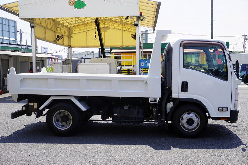 エルフ　「ワイド」　強化　ローダーダンプ　新明和製　一方開　積載３８００ｋｇ　スライド用ラジコン　ＥＴＣ　ダンプピン　ＡＴ車！3