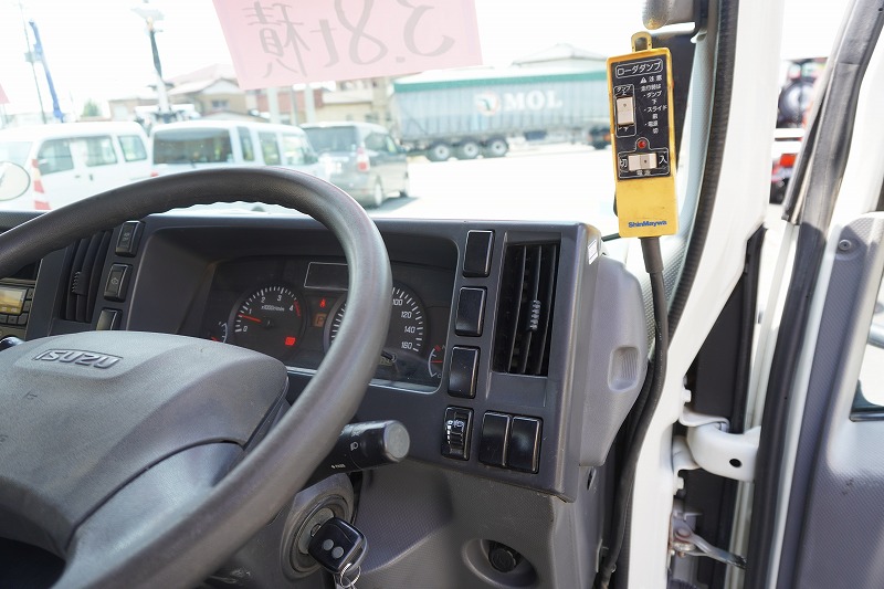 エルフ　「ワイド」　強化　ローダーダンプ　新明和製　一方開　積載３８００ｋｇ　スライド用ラジコン　ＥＴＣ　ダンプピン　ＡＴ車！32