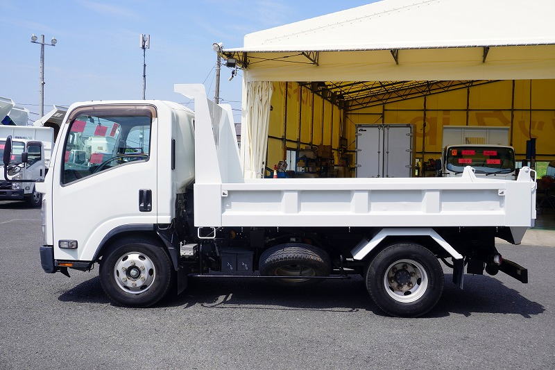 エルフ　「ワイド」　強化　ローダーダンプ　新明和製　一方開　積載３７５０ｋｇ　スライド用ラジコン　ＥＴＣ　ダンプピン　壁面フック３対　ＡＴ車！1