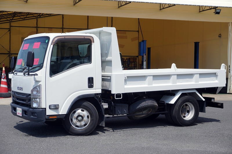 エルフ　「ワイド」　強化　ローダーダンプ　新明和製　一方開　積載３７５０ｋｇ　スライド用ラジコン　ＥＴＣ　ダンプピン　壁面フック３対　ＡＴ車！3