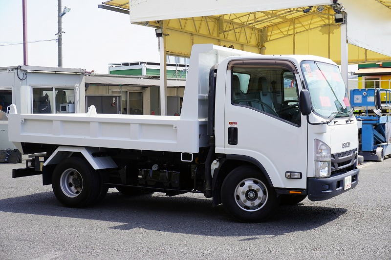 エルフ　「ワイド」　強化　ローダーダンプ　新明和製　一方開　積載３７５０ｋｇ　スライド用ラジコン　ＥＴＣ　ダンプピン　壁面フック３対　ＡＴ車！4