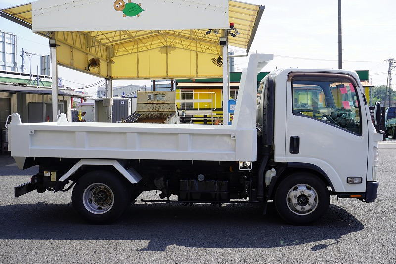エルフ　「ワイド」　強化　ローダーダンプ　新明和製　一方開　積載３８００ｋｇ　スライド用ラジコン　ＥＴＣ　ダンプピン　ＡＴ車！3