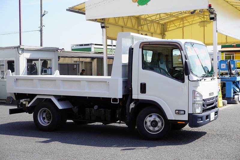 エルフ　「ワイド」　強化　ローダーダンプ　新明和製　一方開　積載３８００ｋｇ　スライド用ラジコン　ＥＴＣ　ダンプピン　ＡＴ車！4