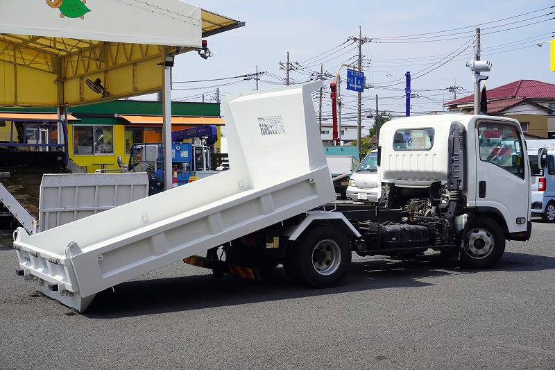エルフ　「ワイド」　強化　ローダーダンプ　新明和製　一方開　積載３８００ｋｇ　スライド用ラジコン　ＥＴＣ　ダンプピン　ＡＴ車！フロント画像