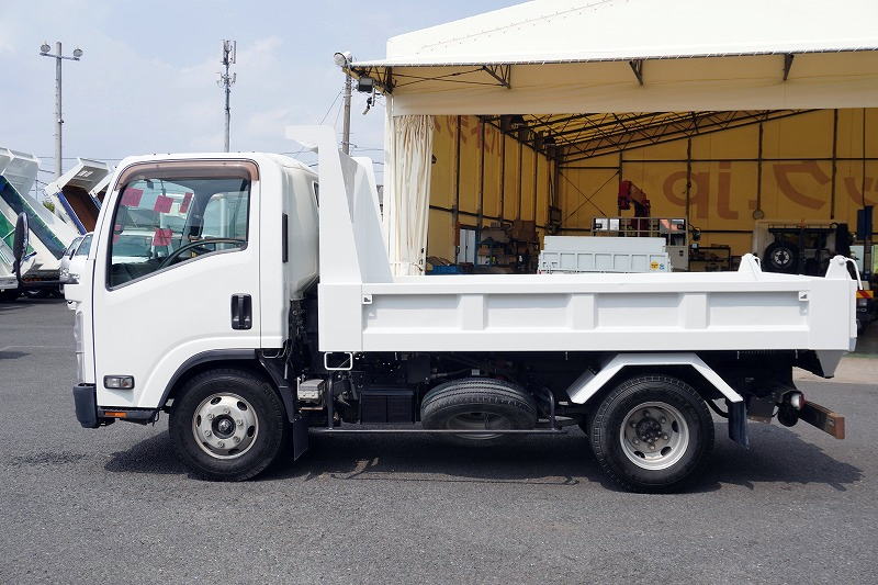 エルフ　「ワイド」　強化　ローダーダンプ　新明和製　一方開　積載３７５０ｋｇ　スライド用ラジコン　ＥＴＣ　ダンプピン　壁面フック３対　ＡＴ車！1