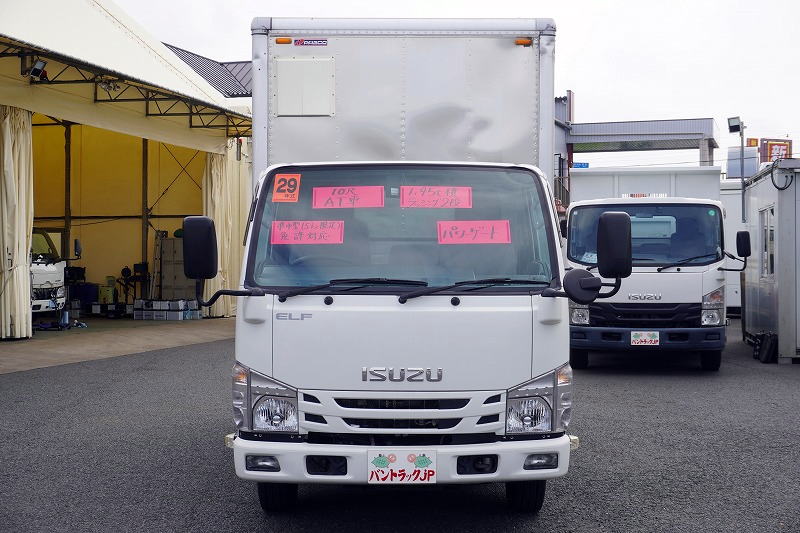 エルフ　１０尺　アルミバン　積載１９５０ｋｇ　サイドドア　垂直パワーゲート　リア観音扉　ラッシング２段　通気口　バックカメラ　ＥＴＣ　社外ナビ　フォグランプ　全低床　ＡＴ車！準中型（５トン限定）免許対応！0