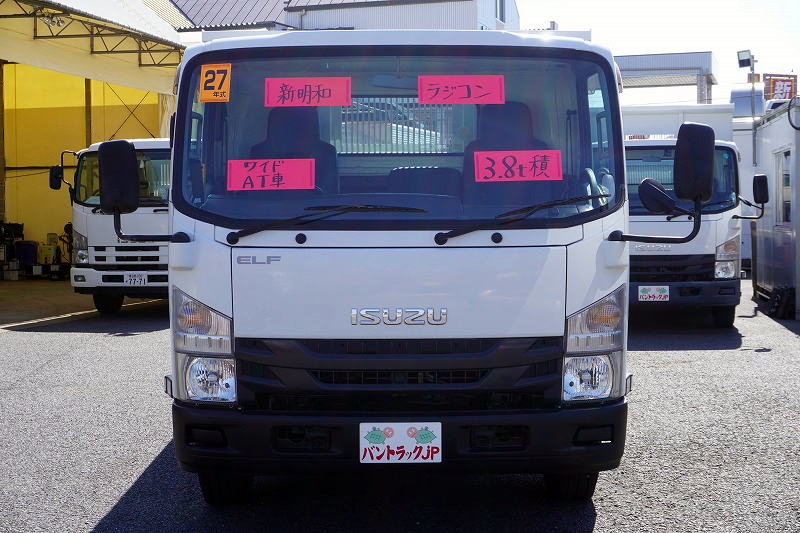 エルフ　「ワイド」　強化　ローダーダンプ　新明和製　一方開　積載３８００ｋｇ　スライド用ラジコン　ＥＴＣ　ダンプピン　ＡＴ車！0