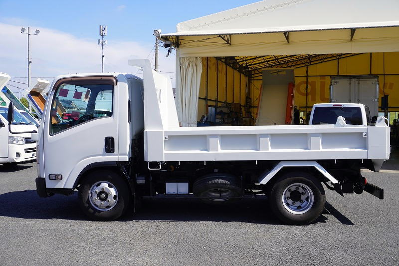 エルフ　「ワイド」　強化　ローダーダンプ　新明和製　一方開　積載３８００ｋｇ　スライド用ラジコン　ＥＴＣ　ダンプピン　ＡＴ車！1