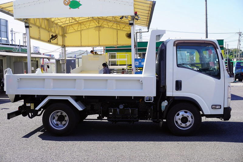 エルフ　「ワイド」　強化　ローダーダンプ　新明和製　一方開　積載３８００ｋｇ　スライド用ラジコン　ＥＴＣ　ダンプピン　ＡＴ車！3