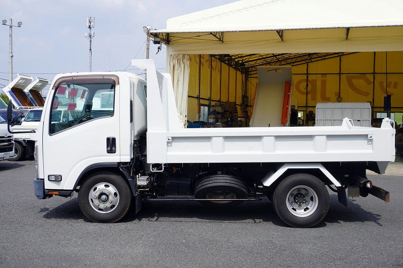 エルフ　「ワイド」　強化　ローダーダンプ　新明和製　一方開　積載３７５０ｋｇ　スライド用ラジコン　ＥＴＣ　ダンプピン　壁面フック３対　ＡＴ車！1