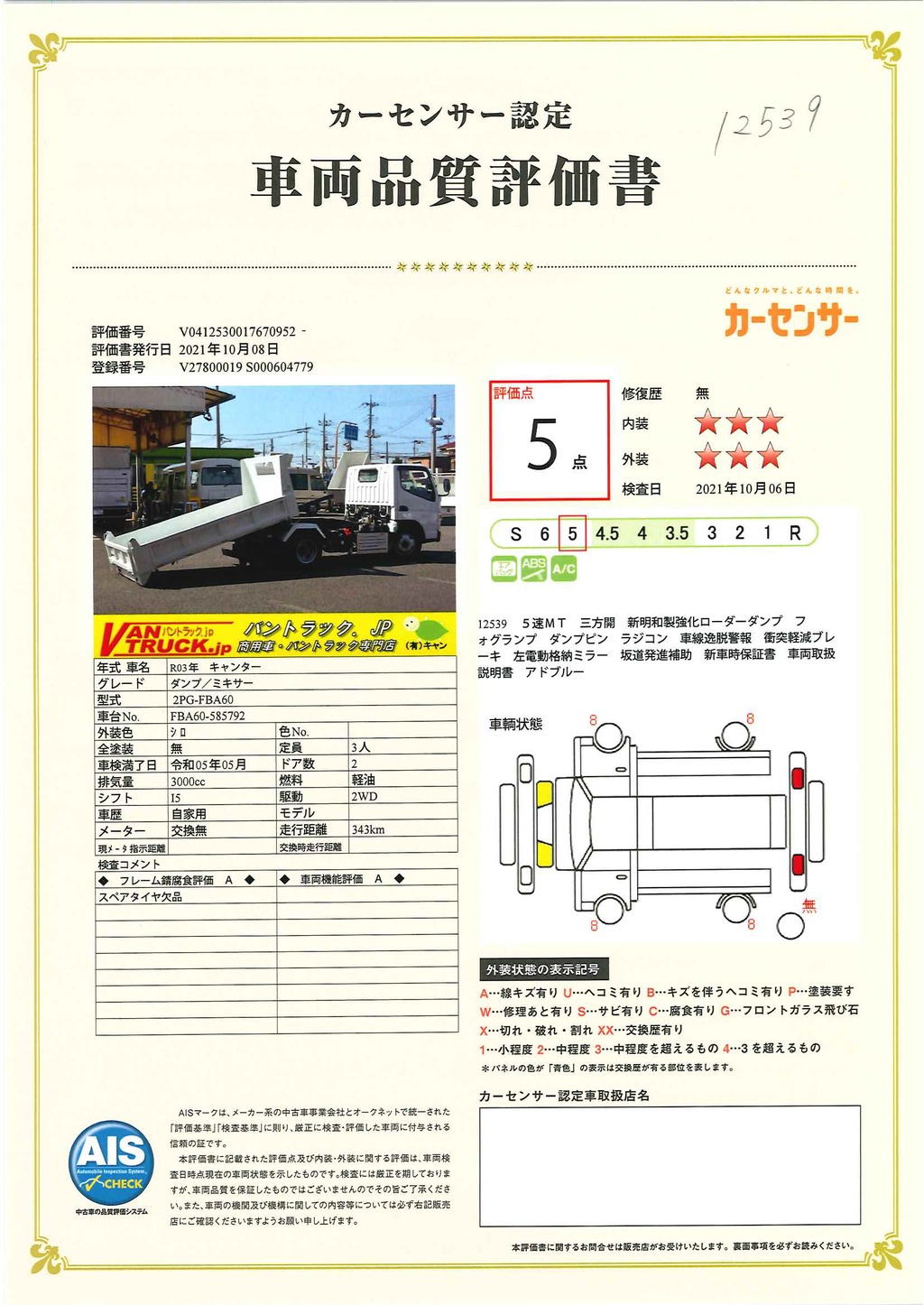 (未使用）　キャンター　強化　ローダーダンプ　新明和製　積載３０００ｋｇ　三方開　ダンプピン　ラジコン　フォグランプ　５速ＭＴ！　車検付「令和５年５月」まで！36