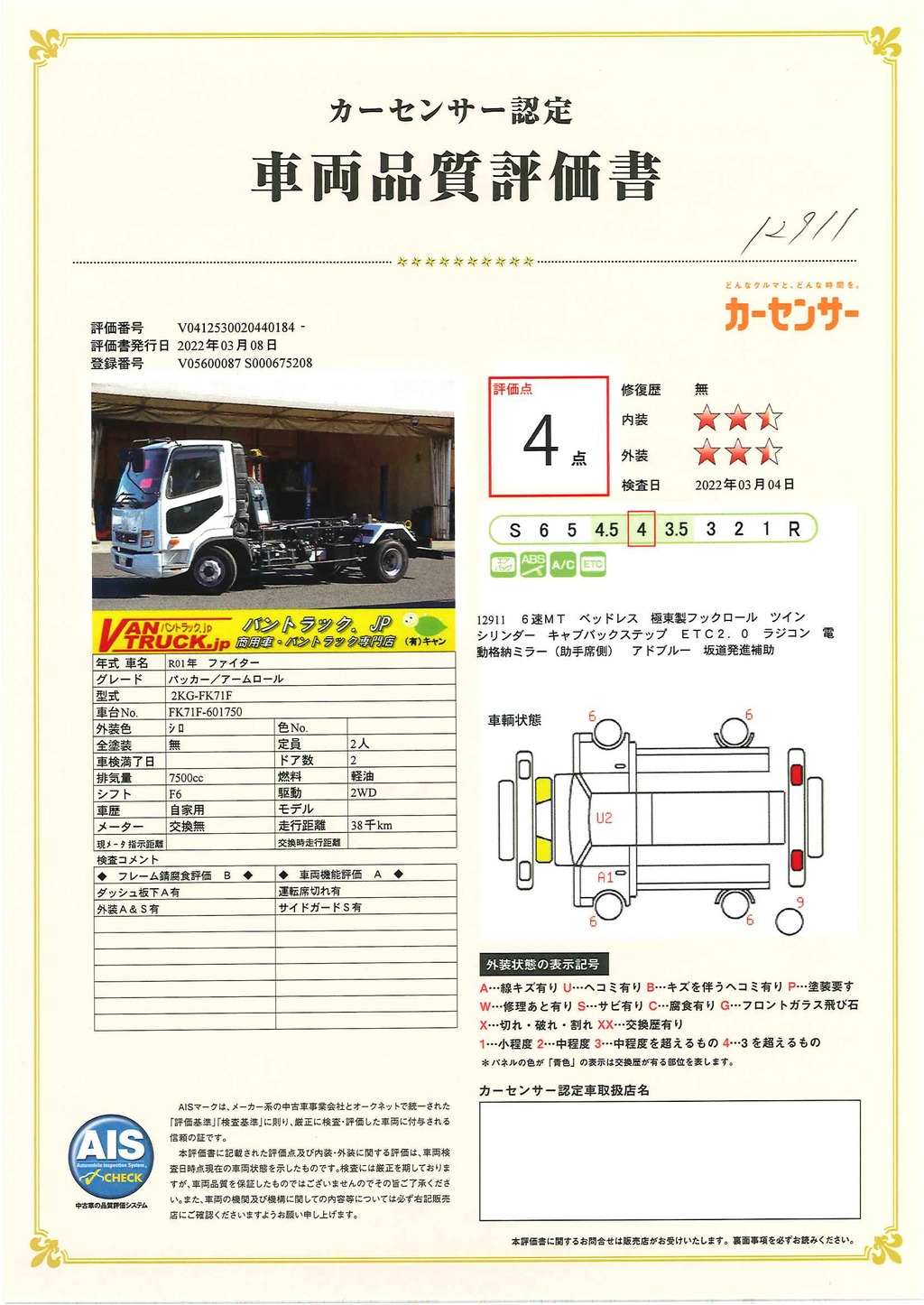 ファイター　４トン　「ベッドレス」　フックロール　極東製　積載３５００ｋｇ　ツインシリンダー　キャブバックステップ　ラジコン　ＥＴＣ２．０　坂道発進補助　左電格ミラー　６速ＭＴ！32